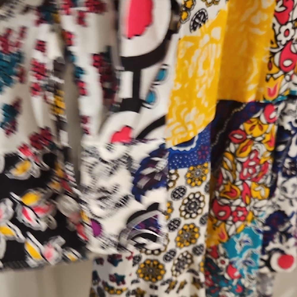 Colorful Patchwork Button-Up Dress - image 4